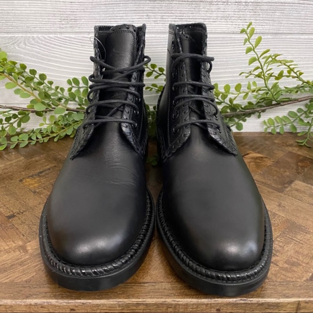 Saint Laurent Black Combat Boots with Tassels - Picture 4 of 15